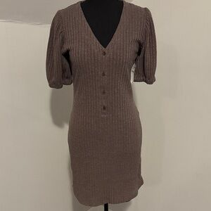 19 Cooper NWT med Elegant Brown Knit Dress